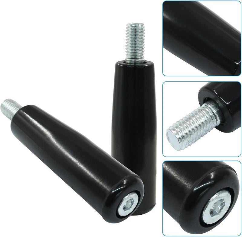 Rierdge 2 Pcs Revolving Handwheel Machine Handle, M10 x 80 mm Thread Handle Grip Rotating Handles for Lathe Machine, Mechanical Equipment, Instrument and Apparatus, Industrial Equipment - Image 2